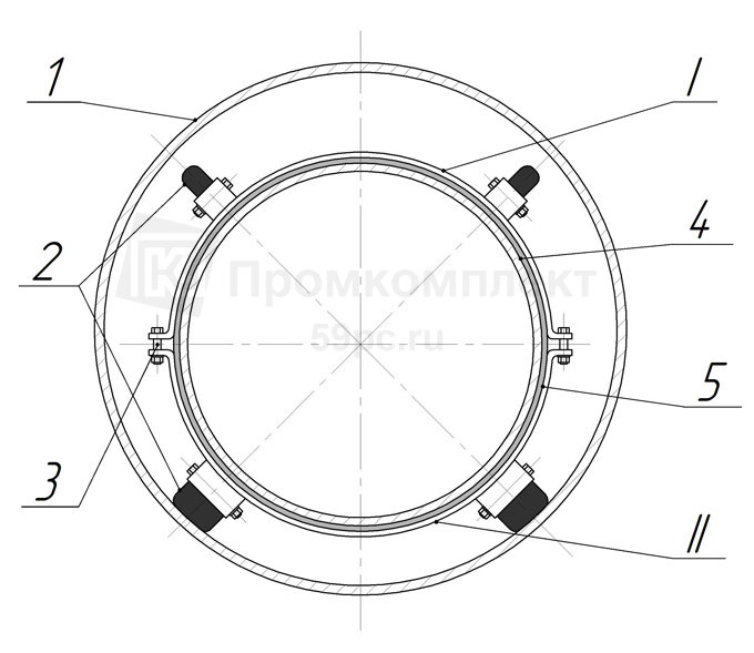Схема установки сегментов, кольцо ОНК